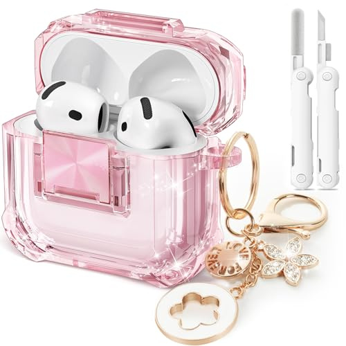 Schutzhülle mit Sicherheitsverschluss für Airpods 4 2024, transparente Hüllen, kompatibel mit Airpods 4. Generation, weiche TPU-Schutzhülle für iPod 4, mit einzigartigem, niedlichem