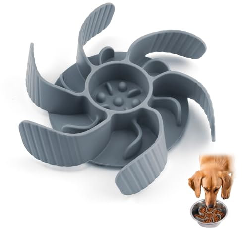 teasteam Gamelle Anti Glouton Chien 11cm Gamelle d'alimentation Lente pour Chien Grande Moyen Petit avec Base Ventouse Antidérapante Silicone Feeder Bol Favorise Alimentation Saine et Digestion Lente