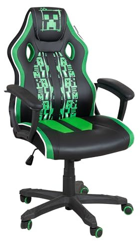 phoenix group AG Minecraft - Silla de Oficina, giratoria y Acolchada, 61 x 102-112 x 62 cm