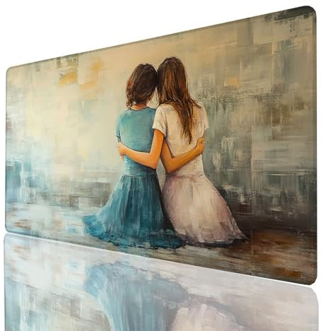 Tapis de Souris Blanc Tapis de Souris XXL 100x50x0.3cm, sous-Main Bureau Femme avec Base en Caoutchouc Antidérapant et Imperméable, Améliorez Précision et Vitesse, pour Travail Deco Bureau 5750-GYL