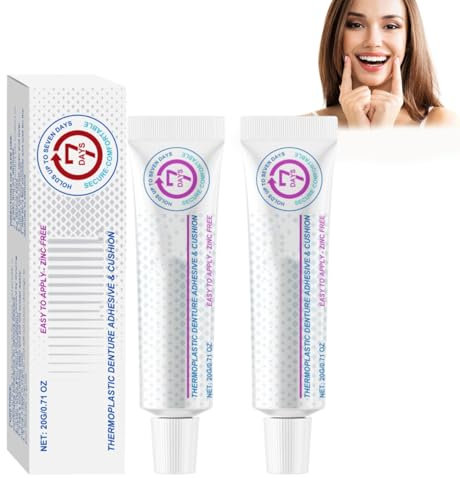 Adheza Colle Adhésif Pour Dentier, Adheza Adhérence Prothèse Longue Durée, Adhésif thermoplastique pour prothèses dentaires, Colle dentaire à forte tenue pour la réparation des dents (2pcs)