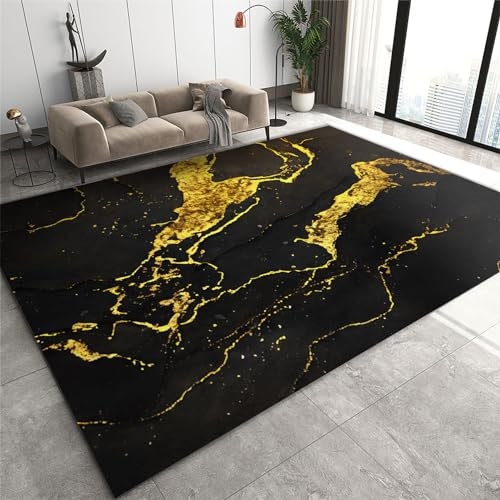 Peinture à l'huile abstraite - Texture à pois dorés - Œuvre d'art pour chambre à coucher, salle à manger, décoration d'intérieur - 90 x 150 cm - Art mural - Décoration de luxe - Design élégant