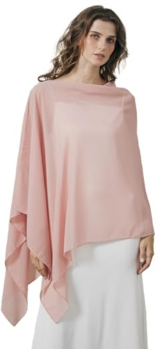 BEAUTELICATE Scialle Elegante Donna Poncho Coprispalle Chiffon Stola Cape Estivo per Sposa Damigella Cerimonia Matrimonio Abito
