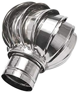 Copertura Camino, Ventilatore a turbina Rotante, Cappuccio Girevole in Acciaio Inox, Anti-tiraggio discendente, Adatto alla Maggior Parte dei comignoli Standard, Strumento Cappucci comignoli