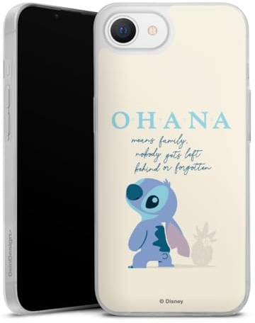 Slim Case kompatibel mit Apple iPhone 16 e Silikon Handyhülle transparent Hülle extra dünn Lilo & Stitch Disney Offizielles Lizenzprodukt