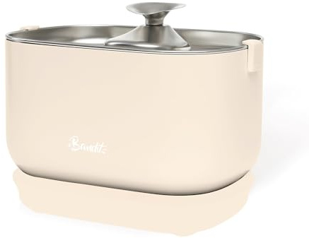 Bandit - Fontaine à Eau Filaire pour Chat - Acier Inoxydable - Crème - 2,5L