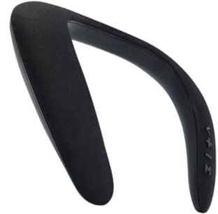 Kisangel Portable Wireless U-shaped Neck Speaker Stylish Sound Box for Music Calls Gaming Hour Rechargeable Battery Comfortable Wearable Design in Black