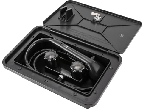 Außendusche Box Kit mit Duschkopf für RV Wohnwagen Wohnmobil Zubehör Schwarz,Kalt Schalter Duschkopf Wohnmobile,Für Camping Wohnmobil Und Boot