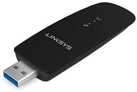 Linksys Max Stream AC1200 WLAN-Stick Dual-Band USB-WLAN-Adapter – USB 3.0-WiFi-Dongle mit MU-MIMO für PCs, Desktop- und Laptop-Geräte – Schwarz (WUSB6100-M)