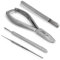 Podiatry Instrument Set by Blizzard – 4 Piece Chiropodist Tools Kit with Nail Nipper, Blacks File, Diamond Deb Dresser and Scalpel Blade Handle - German Forged Implements for Podiatry Care - Hospital Grade