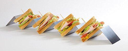 APS 11969 Edelstahl Snack Aussteller, 4 Mulden, 56 x 8 x 5,5 cm