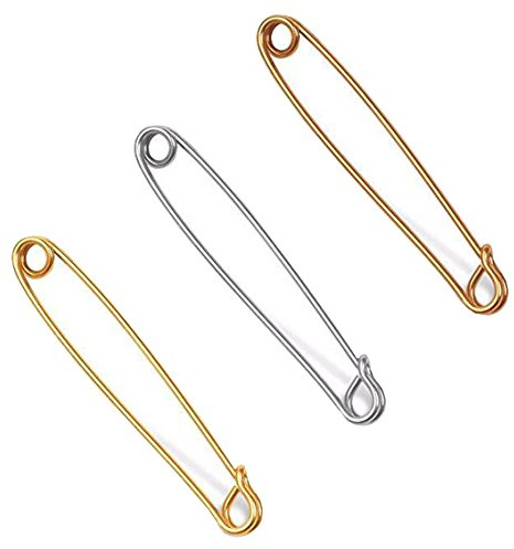 Collar Pins for Men Safety Pin Style Tie Bar for Wedding Business 3 Pcs