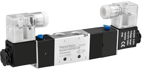 Heschen Electrical Pneumatic Solenoid Valve 4V230-08C 220VAC PT1/4 5 Way 3 Position CE