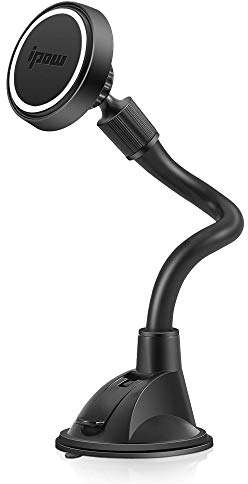 IPOW Support Téléphone Voiture Magnétique Puissant avec Ventouse Forte,Aimant Porte Phone Mobile,Fixation sur Pare-Brise/Tableau de Bord Compatible avec GPS/Smartphone Universel-iPhone 14/13
