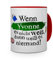 printplanet Tasse mit Namen Yvonne - Layout: Wenn Yvonne es Nicht weiß, dann weiß es niemand - Namenstasse, Kaffeebecher, Mug, Becher, Kaffee-Tasse - Farbe Rot