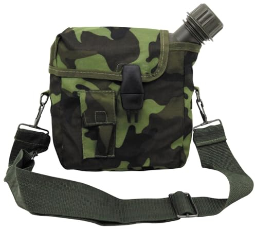 MFH US Water Bottle with Cover, Olive, 2 Qt