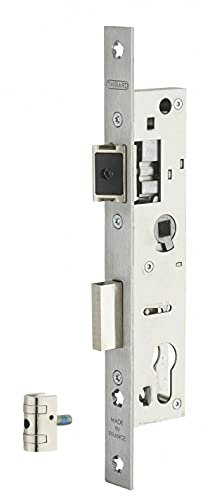 THIRARD - Boitier de serrure encastrable à cylindre pour menuiserie métallique, axe 24mm, bouts carrés, inox