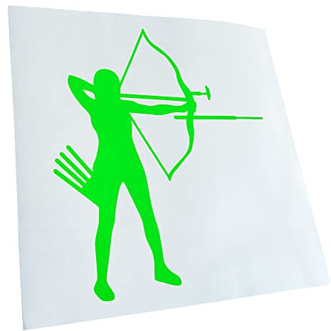 Kiwistar - Autoaufkleber - Bogenschießen Bogensport - Neongruen - 11,5x10cm - Aufkleber für Auto, Laptop, Fahrrad, LKW, Motorrad Mehrfarbig JDM Decal Racing