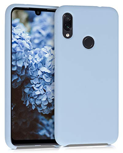 kwmobile Carcasa Compatible con Xiaomi Redmi Note 7 / Note 7 Pro Funda - Case TPU y Silicona antigolpes - Apto Carga inalámbrica - Azul Claro Mate