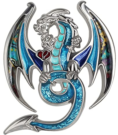 DUOWEI nouveauté dinosaure gallois Dragon broche broches vêtements écharpe décoration breloques bijoux cadeaux pour femmes adolescentes filles (Marine)