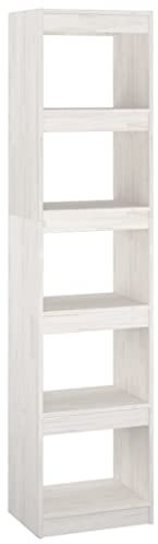 vidaXL Massivholz Kiefer Bücherregal Raumteiler Standregal Aktenregal Raumtrenner Regal Wandregal Büroregal Mehrzweckregal Weiß 40x30x167,5cm
