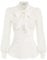 GRACE KARIN Women Slim Fit Summer Autumn Long Sleeve Retro Victorian Ruffled Shirt Tops Corset BlouseWork Offcie Business Formal Blouse White S