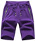 YuKaiChen Pantaloncini da uomo con tasche con cerniera, pantaloncini da palestra da uomo, in cotone, con coulisse, estivi, casual, spiaggia, viaggi, vacanze, sport, Viola, 52