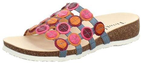 Think! Damen Nachhaltige Pantolette Julia 8000 Denim/Kombi 41 EU, 8000 Denim Kombi, 42 EU