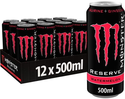 Monster Energy Reserve Watermelon - koffeinhaltiger Energy Drink mit Wassermelonen-Geschmack - in praktischen Einweg Dosen (12 x 500 ml)