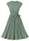 Wellwits Women's Polka Dots Pleated Wedding Guest Vintage Dress Green L