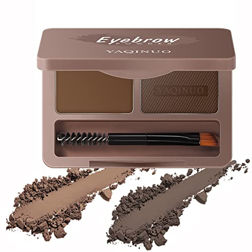 MEITREND Augenbrauenpuder, Hellbraun & Dunkelbraun Augenbrauenformer Brow Pomade Pen Pencil Tint Makeup Kit Set Als Eyeliner Gesicht Kontur Haaransatz Filler für Frauen Männer Mädchen Teens