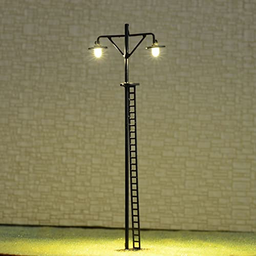 ZYWUOY 4 STÜCKE Modelleisenbahn Led Laternenpfahl Lampen Straße Lgihts HO Skala LED Hof Licht Modellbahn Eisenbahn Straße Station Laternenpfahl