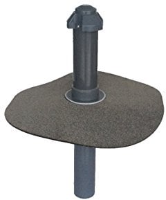 HAHN Handelshaus Flachdach-Sanitärlüfter, Bitumen- oder PVC-Flansch, Dachentlüftung, Abluft, Lüfter (DN 50 - Bitumen-Flansch)