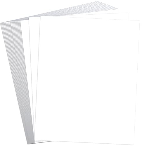 Weißer Karton, 20,3 x 25,4 cm, 250 g/m² dicker Karton, glattes Kartonpapier, 40,8 kg schweres Kartonpapier, Druckerpapier für stationären Druck, Einladungen, Karten, Speisekarten, Bilder (25 Blatt)