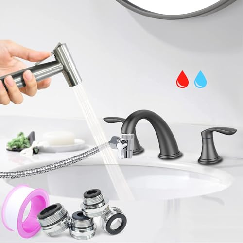 Grifo de fregadero cepillado de alta calidad, pulverizador de bidé de mano para inodoro, juego de accesorios para agua fría y caliente con doble función, perfecto para higiene femenina, pañales de