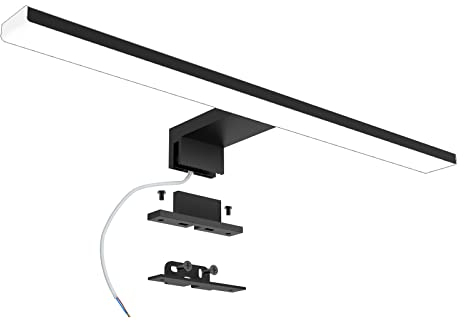 Azhien Led Spiegelleuchte 10W 820LM,40cm Badezimmer Wandleuchte Neutralweiß 4000K,3 In 1 230V Schrank Beleuchtungen Led,Schwarz