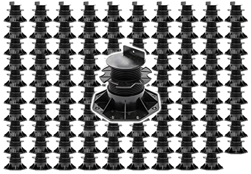 XPOtool Lot de 100x Plots de terrasse – Charge 2700 kg – Hauteur réglable 60-128 mm – en PP – Pieds de support pour Lames Dalles Lambourdes