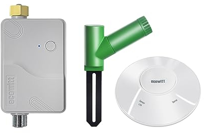 ECOWITT Timer Irrigazione giardino WFC01, Timer per l'irrigazione della con APP, Programmatore irrigazione a batteria Wifi con GW2000 + WH51, controller per l'irrigazione agricola impermeabile