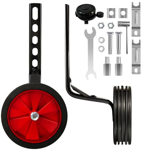 CycForge Verstellbare Stützräder für Kinderfahrräder – Perfekt für 12/14/16/18/20 Zoll Fahrräder mit Variabler Geschwindigkeit und Einzelgeschwindigkeit, ausgestattet mit robusten Stabilisatoren