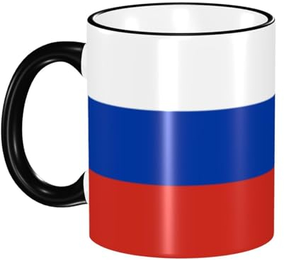 Taza personalizada de 330 ml, tazas de bandera rusa, tazas anchas de té, café y chocolate caliente para té, café, oficina