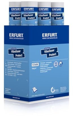 Erfurt Vliesfaser Protect 210 Weiß überstreichbare Vliestapete weisse Strukturtapete 6 Rollen 10.05 x 0.53m