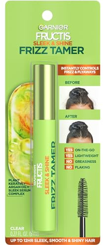 Garnier Fructis Sleek & Shine Frizz Tamer Hair Serum Wand, Flyaway Wand and Hair Mascara Stick, Tame Flyaways Smooth Frizz & Style Edges For Up to 12HRs of Sleek, Slick Back Styling, 0.27 fl oz