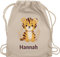 Turnbeutel Rucksack - Süße Wildtiere Tiger - Unisize - Naturweiß - tiger, stofftasche tiermotiv personalisierte tigermotiv personalisieren motiv geschenke zootiere