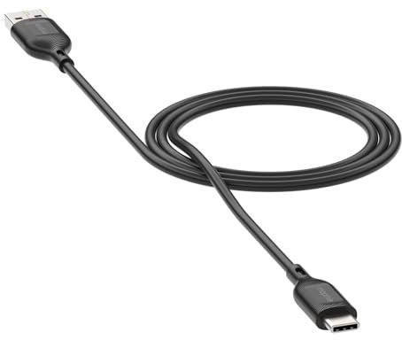 ZAGG mophie Essentials USB-A auf USB-C, Schnellladekabel, Kabel zur Datenübertragung, Enduraflex Silikon, langlebig, strapazierfähig, 15W, 1m, schwarz
