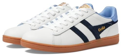 Gola Equipe II Herren-Sneaker aus Leder, Weiß/Marineblau/Vista Blue, 41 EU