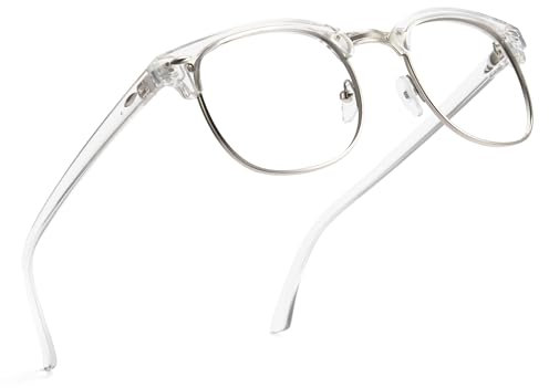 Cyxus Blaulichtfilter Brille Herren Damen Ohne Stärke Browline Brille Computer Schutzbrille Bildschirmbrille Gaming Brille(8056T76 Klar&Gold)