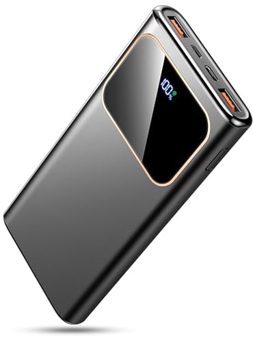 Coucur Power Bank, Bateria Externa Carga Rapida 10000mAh 37Wh Bateria Portatil con Entrada y Salida USB C de Alta Velocidad, Patalla LED para iPhone, iPad, Galaxy S9, Tabletas y más movil