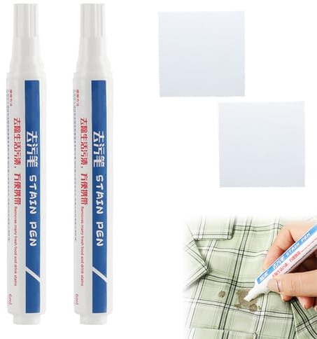 Lápiz Quitamanchas Ropa Stain Remover Pen Boli Quitamanchas Bolígrafo quitamanchas para Ropa Instantáneo y Cómodo Quita Rápidamente las Manchas de Aceite Sangre Vino Tinto con Gafas Paño de Limpieza