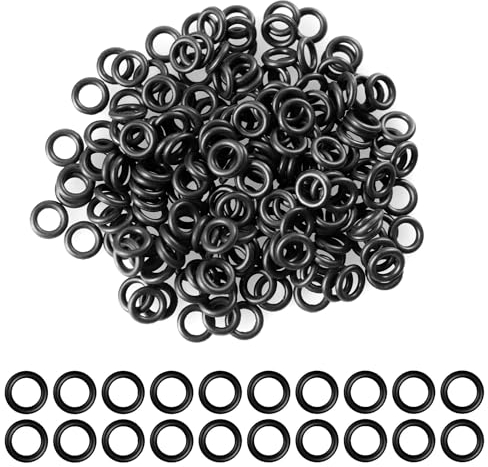 CyeeLife 200 Stück Premium Gummiringe Schwarz, Rubber-O-Rings für alle 2BA-Gewinde, Dartpfeile Zubehör