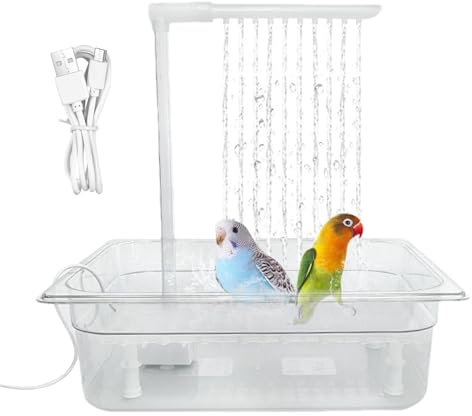 Baignoire Polyvalente pour Oiseaux avec Plusieurs robinets | Fontaine de Bain Automatique pour perroquets, Baignoire Automatique pour Oiseaux, boîte de Bain pour perroquets avec Plusieurs robinets